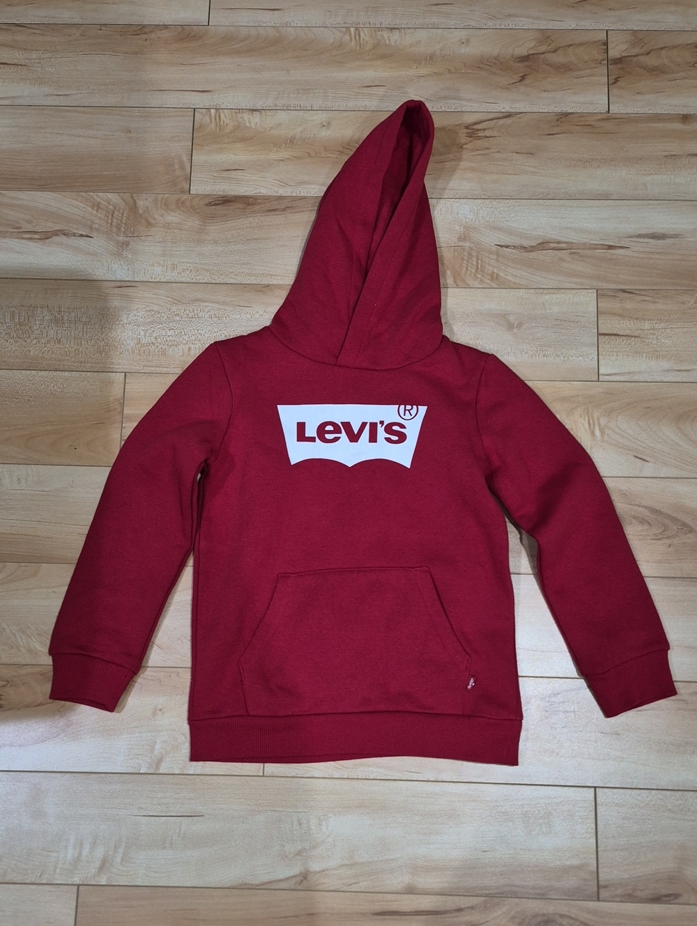 Boys Size 6 Levi's Kids Red Hooded Pullover Sweatshirt